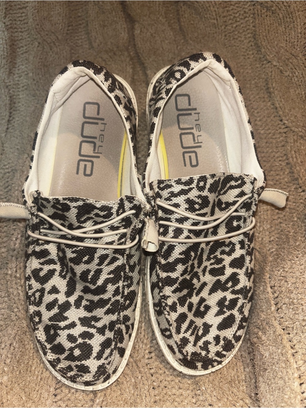 Hey Dude Wendy Woven Cheetah Grey Print Casual Shoes Women’s Sz 10 - Picture 2 of 6